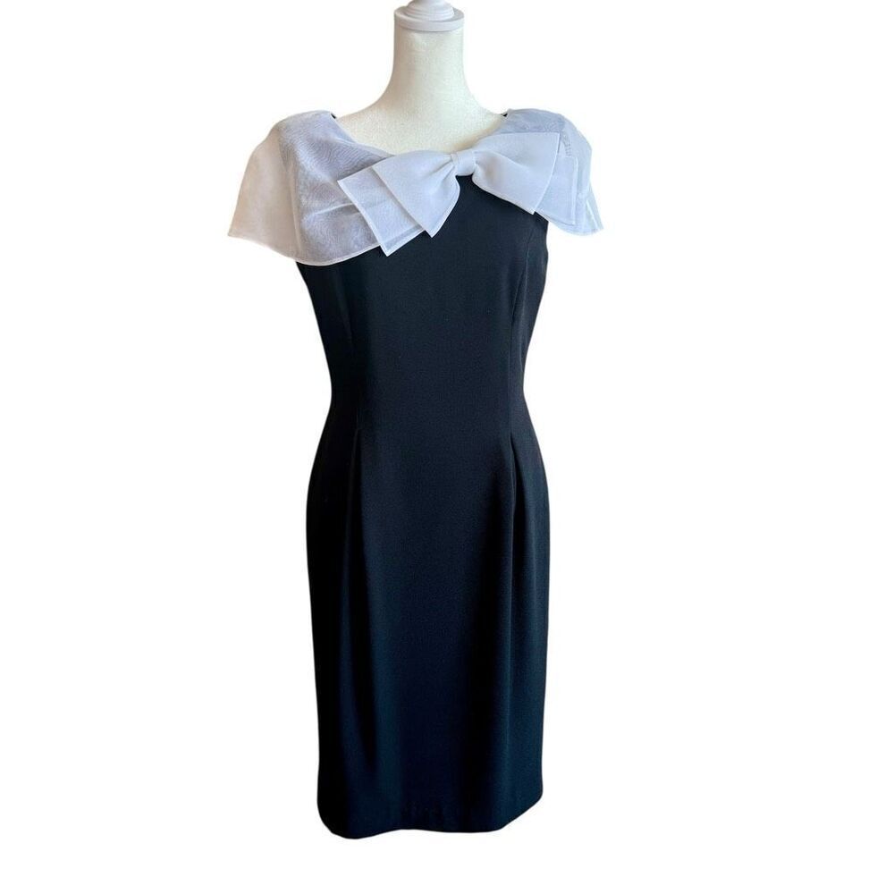 Vintage Talbots Joan Leslie black cocktail bow dress size 6